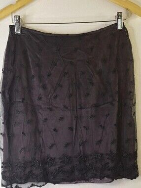 Elegant Black Lace Overlay Skirt - Women's